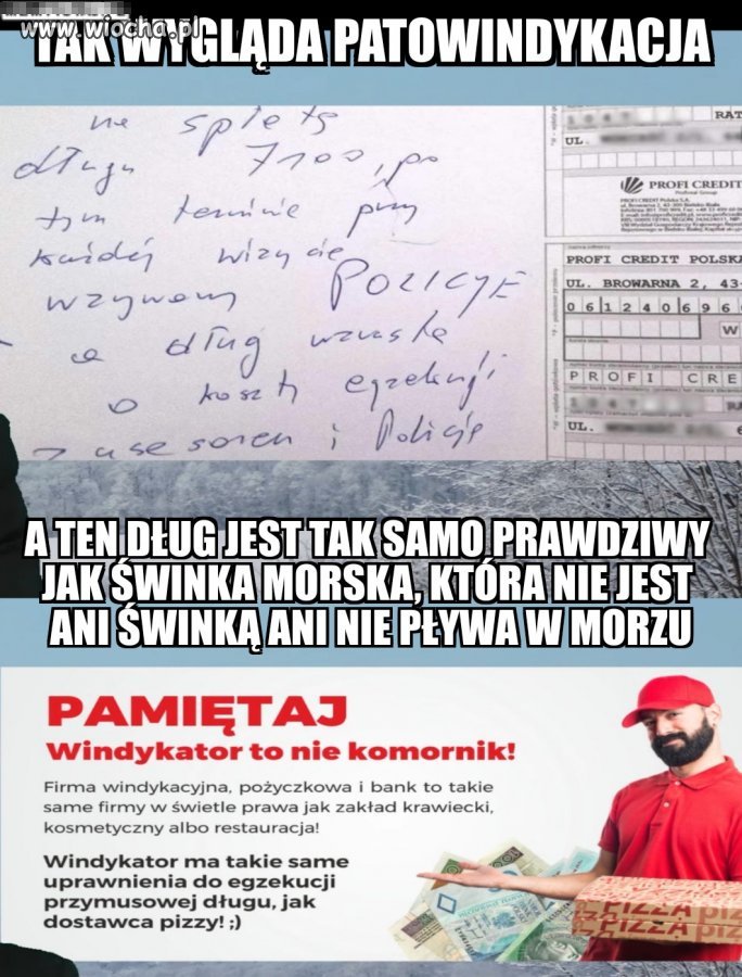 Taka sytuacja jak szukają frajera na lipny dług