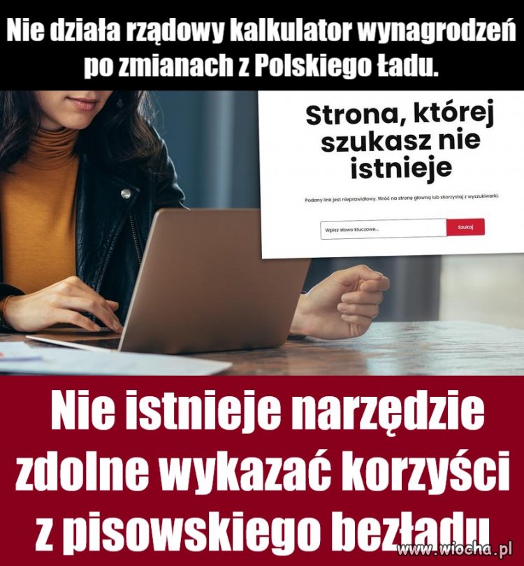 W dalszym ciągu nie działa rządowy kalkulator wynagrodzeń po zmianach z Polskiego Ładu.