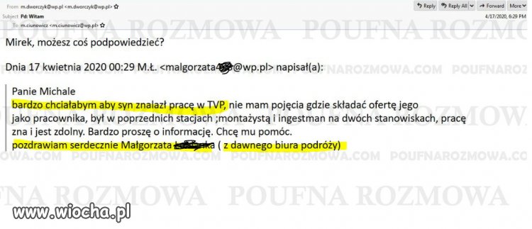 Praca dla syna...