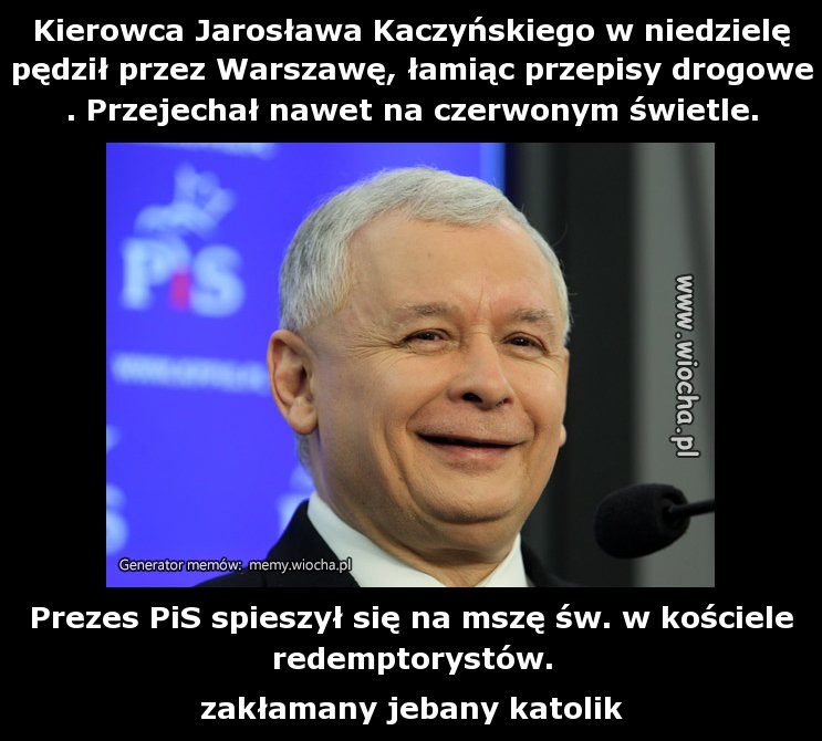 Kierowca Jarosława Kaczyńskiego w niedzielę pędził