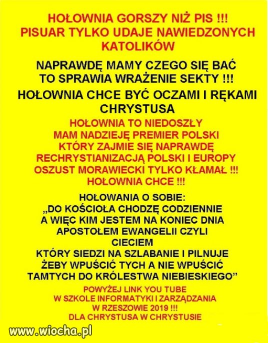 Nawiedzony fanatyk, oszolom chce byc premierem...