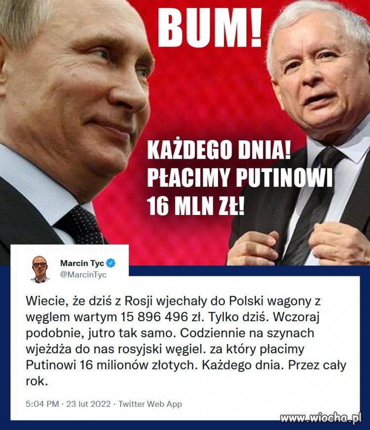 Rząd PiSu codziennie dozbraja Moskali 