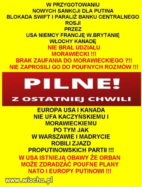 Polska PiSu stracila wiarygodnosc i zaufanie na swiecie...