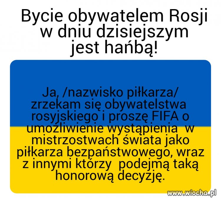 Każdy reprezentant Rosji powinien to napisać