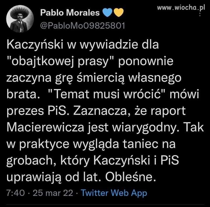 Kaczyński ponownie gra trumnami 