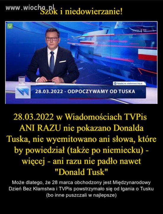 Międzynarodowy dzień bez kłamstwa w TVPiS...