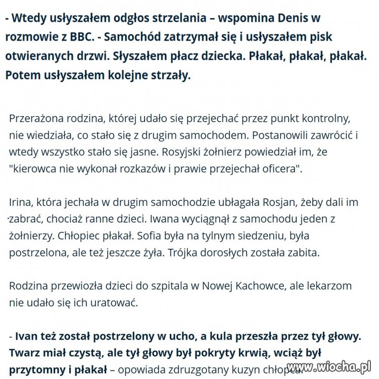 Matka krzyczała ''O mój Boże, to dziecko, jak możesz to zrobić''.