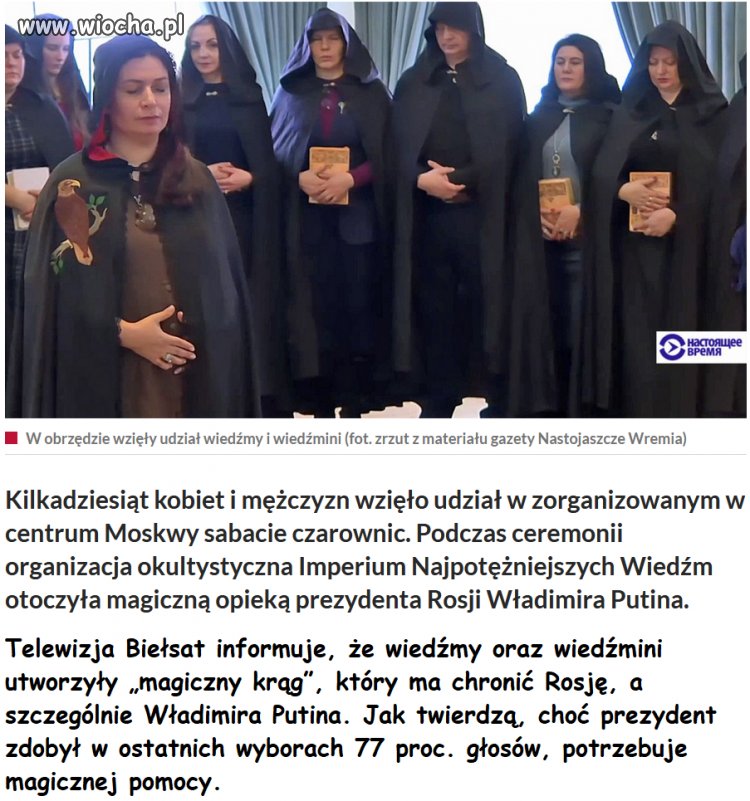 Wsparcie dla Putina