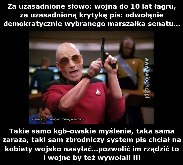 Za uzasadnione słowo: wojna do 10 lat łagru,