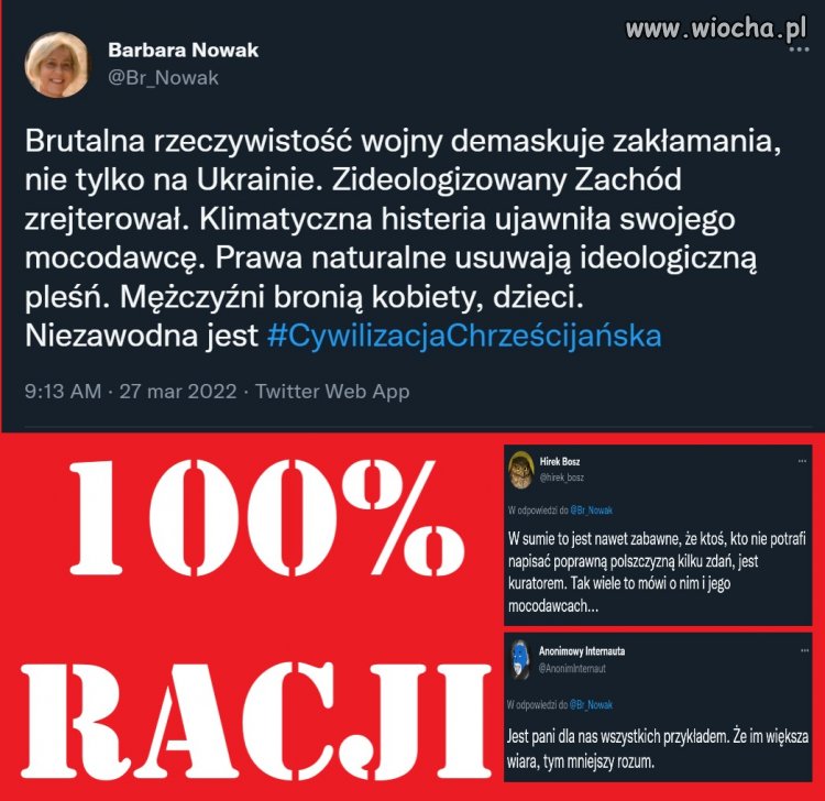Brutalna rzeczywistość: im większa wiara - tym mniejszy rozum!!!