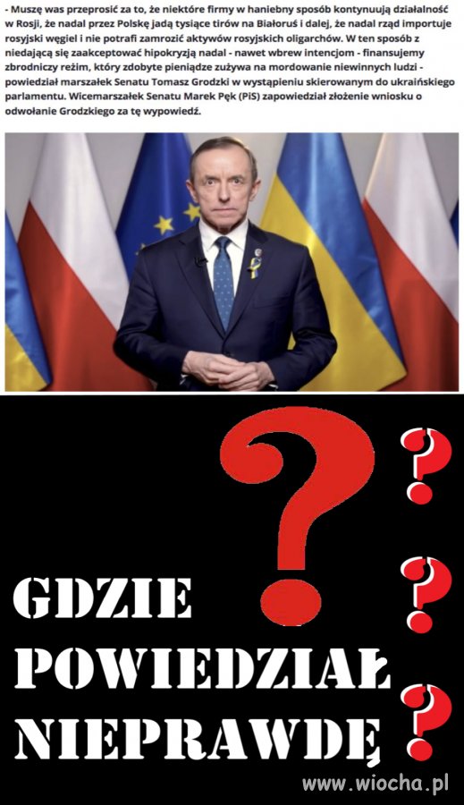 Gdzie powiedział nieprawdę?