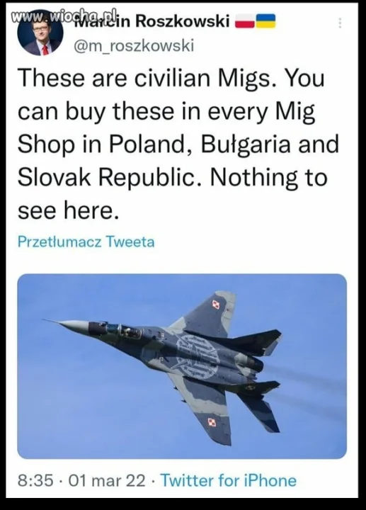 Jak putin będzie się sapał o te migi...