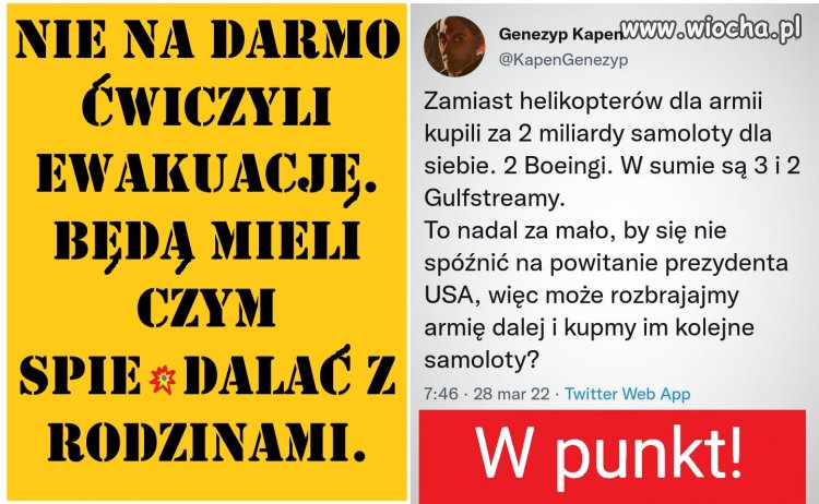 Nie na darmo ćwiczyli ewakuację .Będą mieli czym sp...lać z rodzinami.
