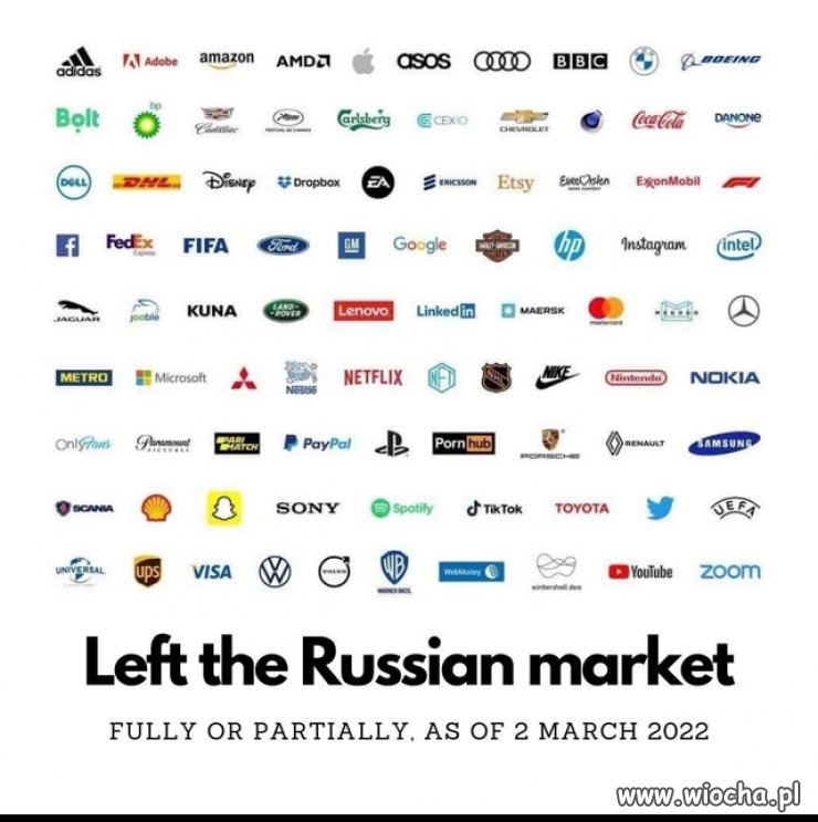 Firmy, które opuściły ruski rynek.
