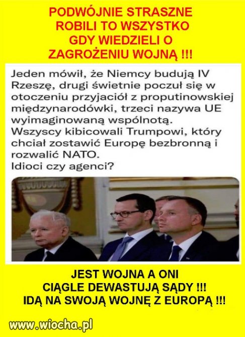 W cieniu wojny, agentura Putina PiSu, dalej knuje i szczuje! 