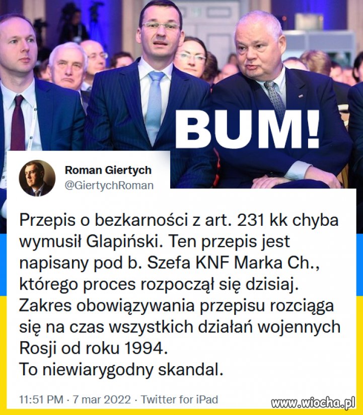 Glapa chce ratować tyłek swój i Marka Ch.