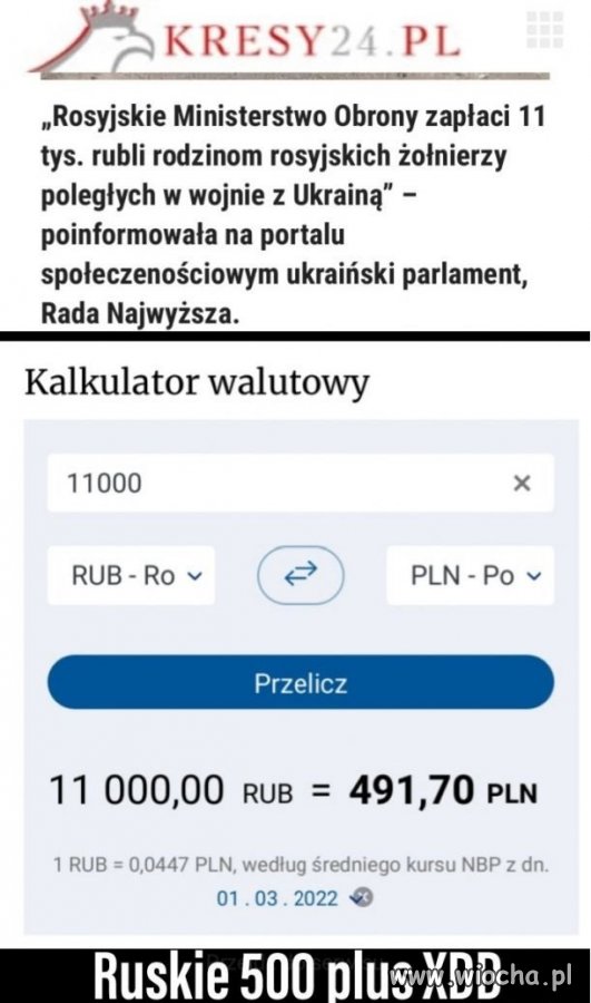 Rosyjskie 500 +