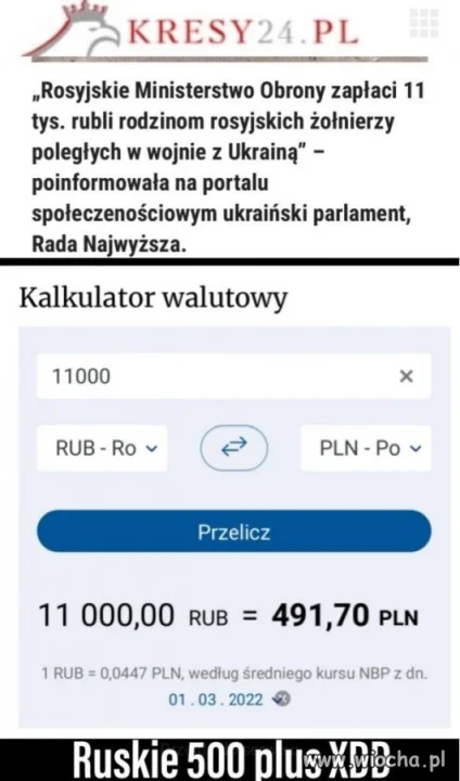 Rosyjskie 500 +