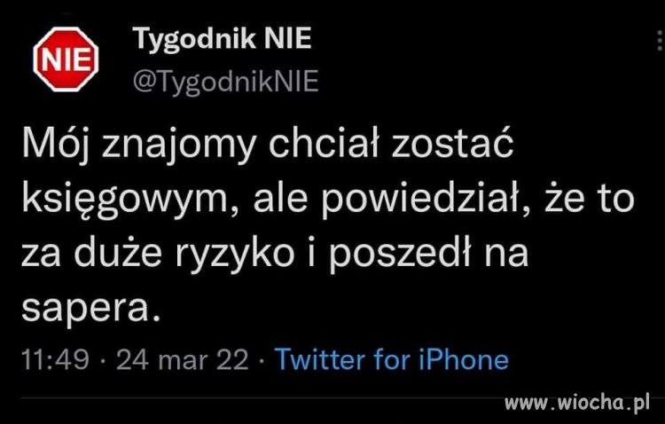 Chciał zostać księgowym 