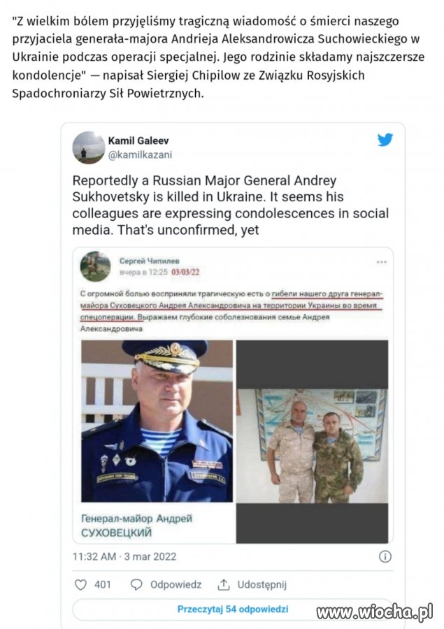 Zgon generała podczas woj..hmm operacji specjalnej