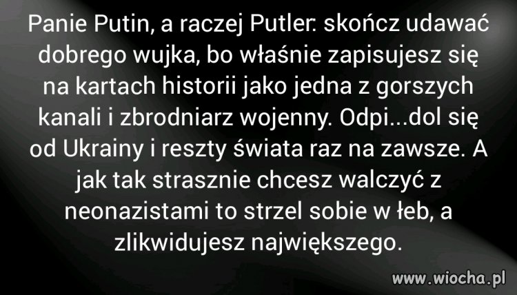 Putin to zbrodniarz wojenny i neonazista