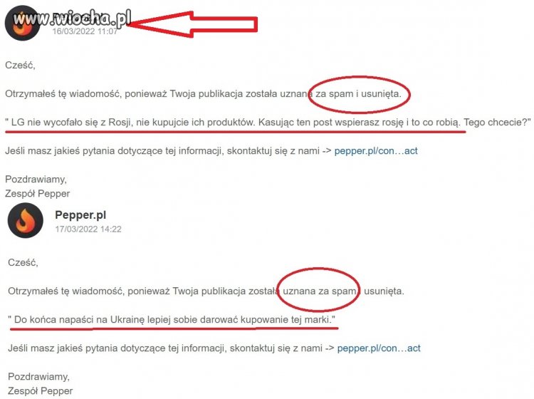 Strona pepper.pl blokuje informacje ...