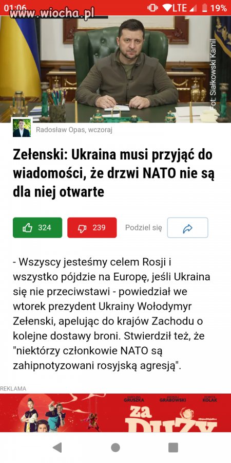 Nawet on już dobrze o tym wie 