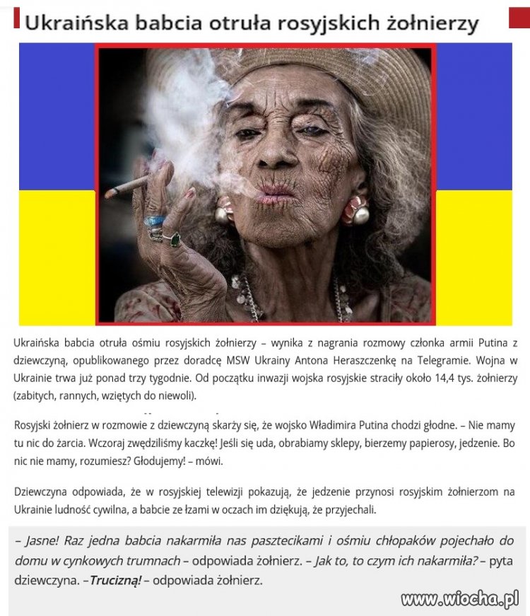 Ponoć nakarmiła pasztecikami wygłodzonych kacapów