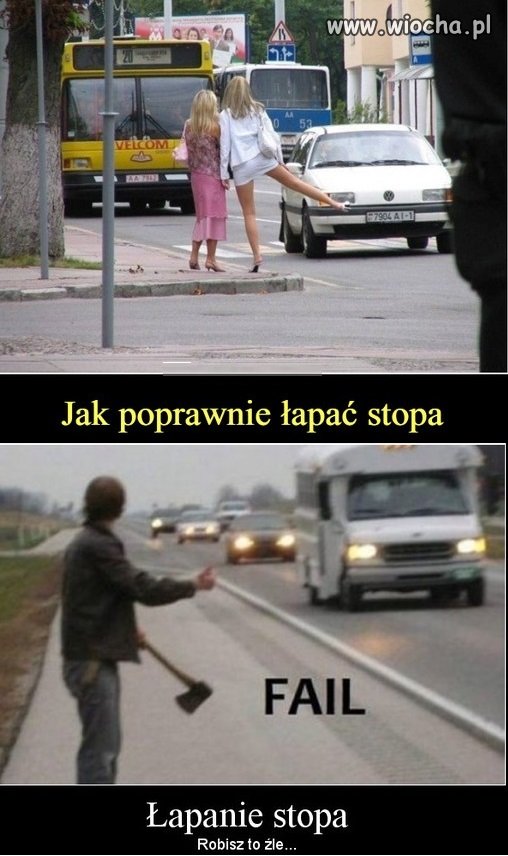 Instrukcja łapania stopa