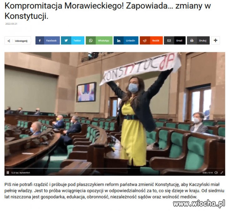 Teraz Kaczyński się obudził i stwierdził, że trzeba zmienić Konstytucje.