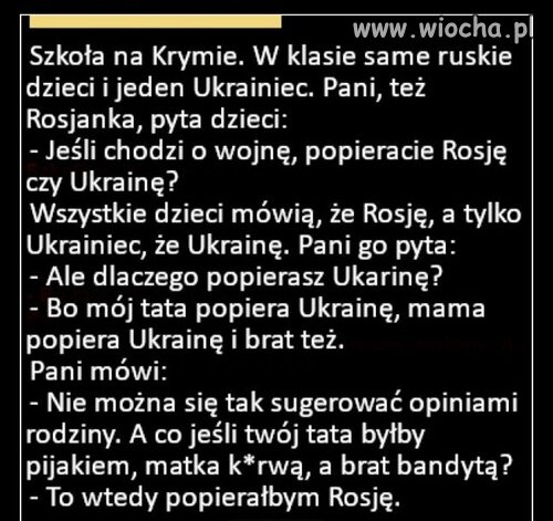 Dobrze jej odpowiedział 