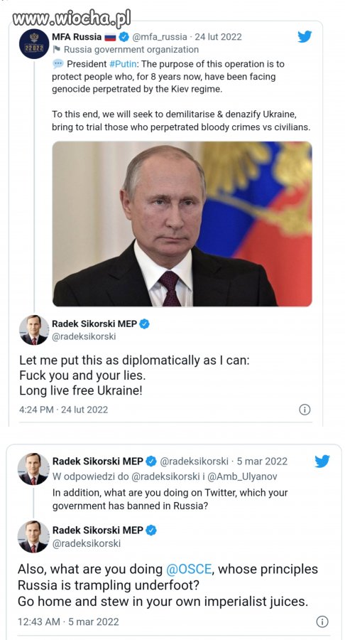 Radek ostro jedzie po ruskich