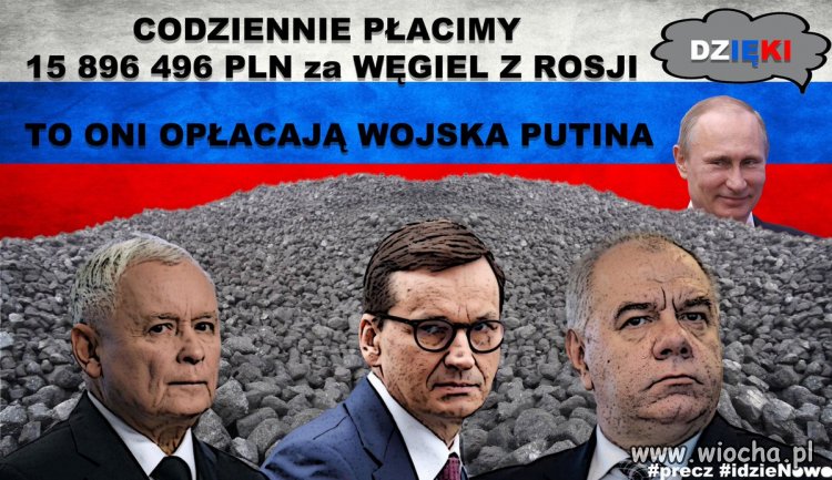 Codziennie za sam węgiel z Rosji płacą prawie 16 milionów złotych