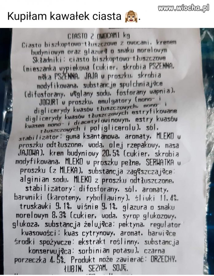 Kupiłam kawałek ciasta