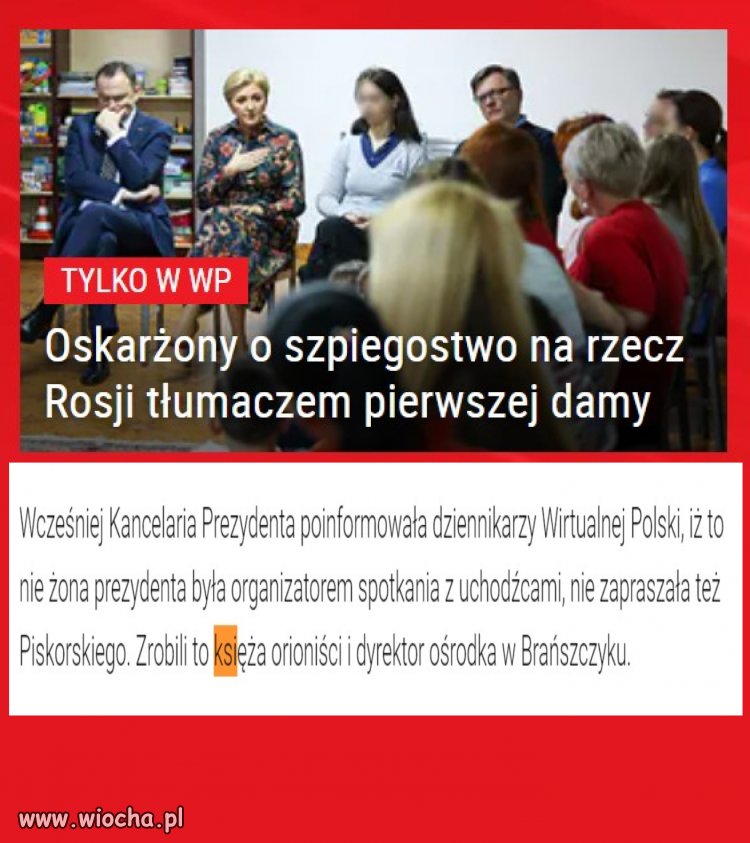 Dzięki czyim naciskom notka o organizatorze spotkania widoczna pod zdjęciem zniknęła dziś o 7 rano