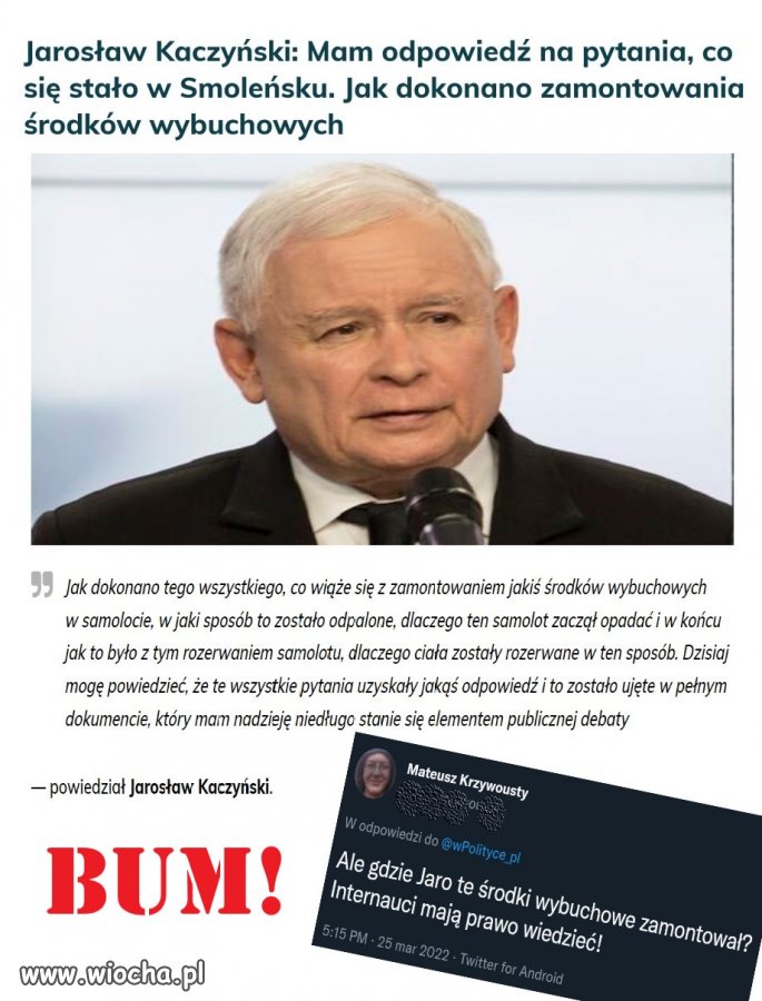 Smoleńsk wrócił. Główna ''ofiara'' katastrofy się odezwała … wybory jesienią.