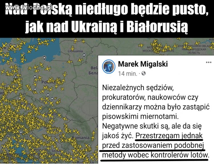 Nad  Polską niedługo będzie pusto, jak nad Ukrainą i Białorusią