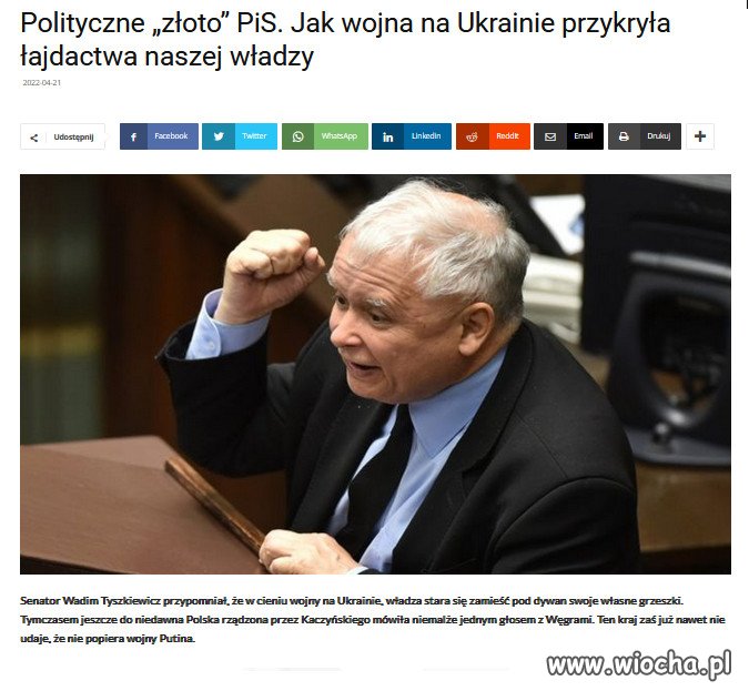 Wojna na Ukrainie przykryła na jakiś czas  łajdactwa władzy. 