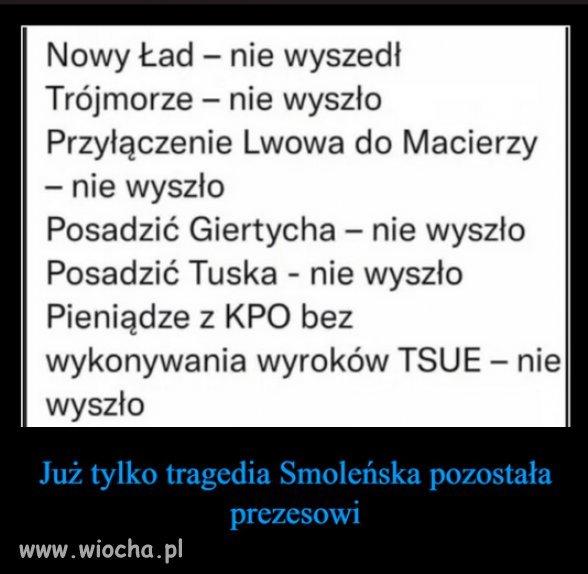 Zrobienie zamachu z wypadku lotniczego też mu nie wyjdzie