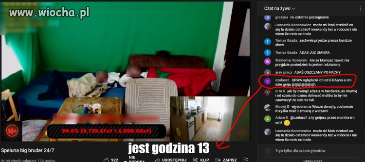 Siedzi Dzban od 6 rano ogląda jak śpią 2 menele