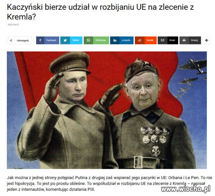Polityka PiSu wzoruje sie na polityce Putina w Rosji!
