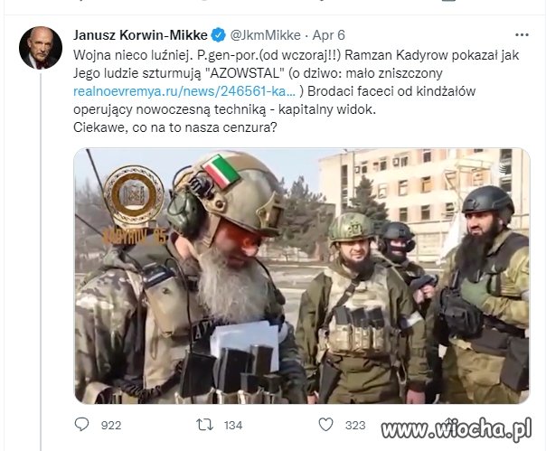 V kolumna w natarciu