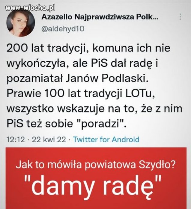 Ciekawe co te błazny jeszcze spier...?