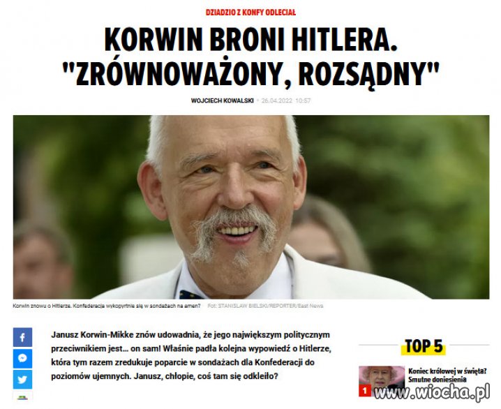 Korwin-Mikke ostatnio rozkręcił się jakby zmienił leki...