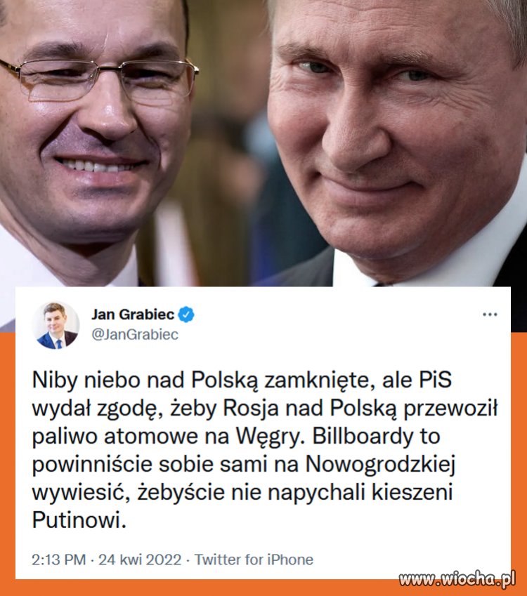 Putin jest szczerze zobowiązany Morawieckiemu.