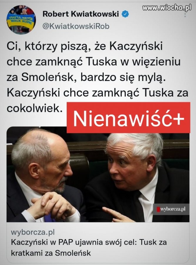 Mając ''zero'' w prokuraturze, gdyby mieli chociaż jeden mały haczyk, Tusk już dawno by siedział!
