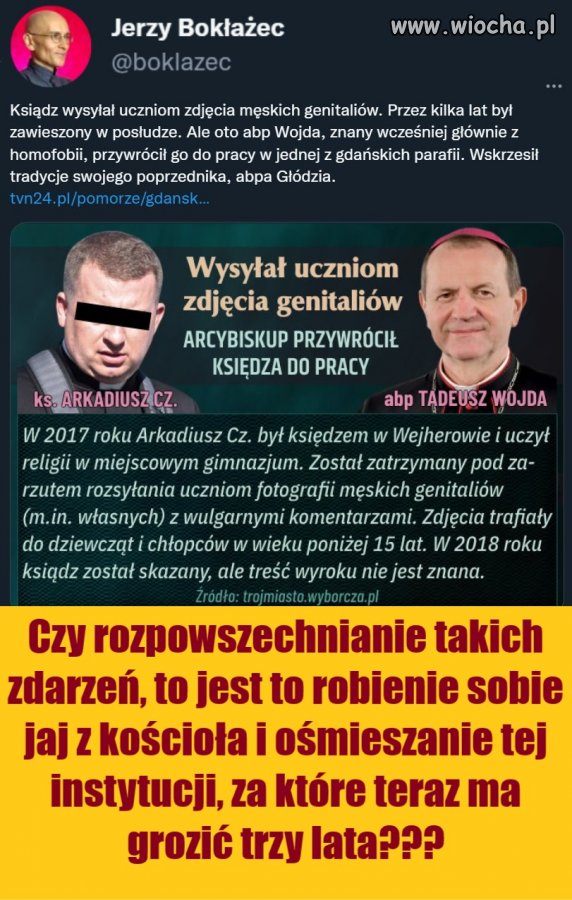 Czy rozpowszechnianie takich zdarzeń  jest to robienie sobie jaj z kościoła