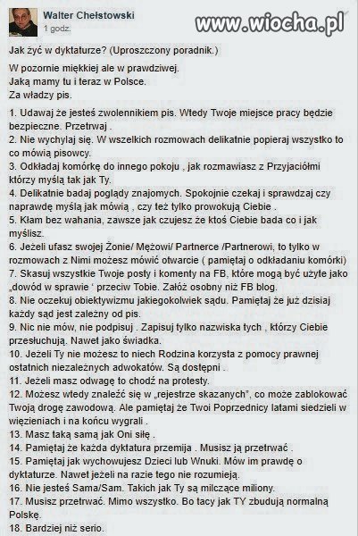 Jak żyć w dyktaturze? (Uproszczony poradnik.) 