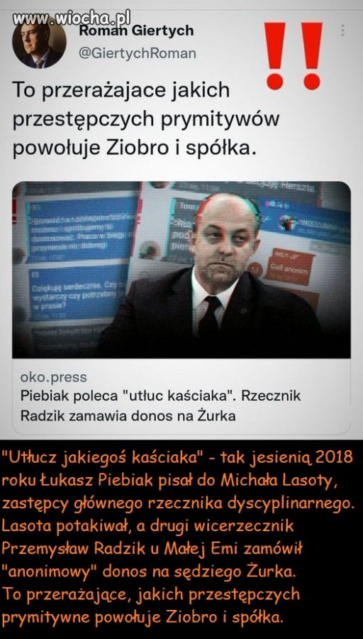 Przestępcze prymitywy Ziobry 