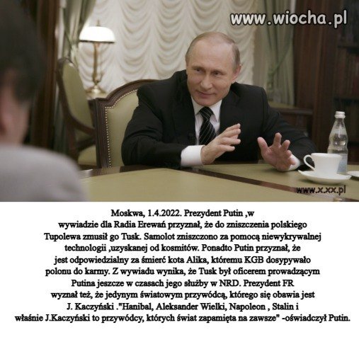 Szokujący wywiad Putina